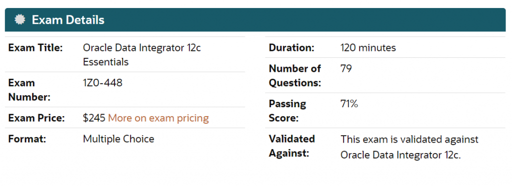 1Z0-448 Exam