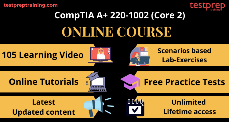 CompTIA A+ 220-1002 (Core 2) onlne course