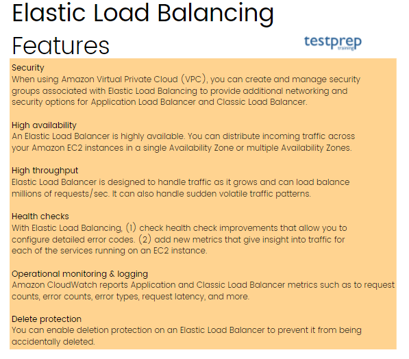 Elastic Load Balancing (ELB) features