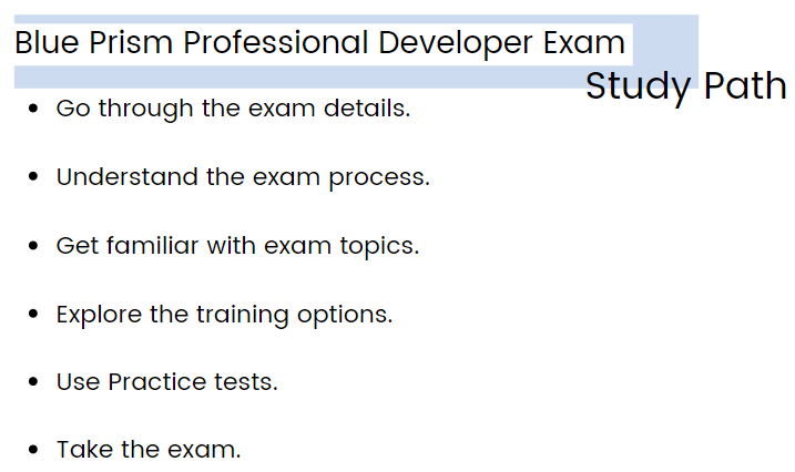 Blue Prism Professional Developer Exam