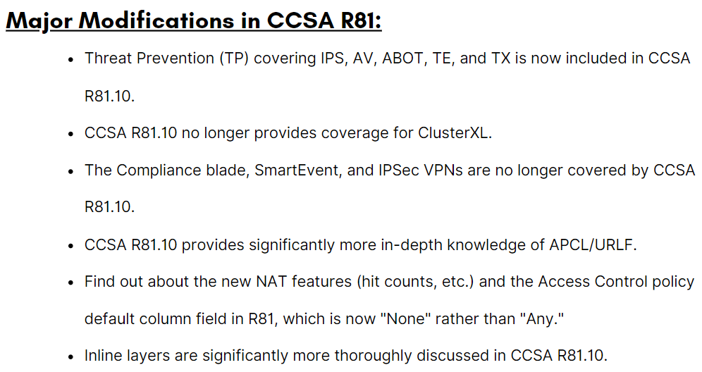 CCSA R81.1 Exam