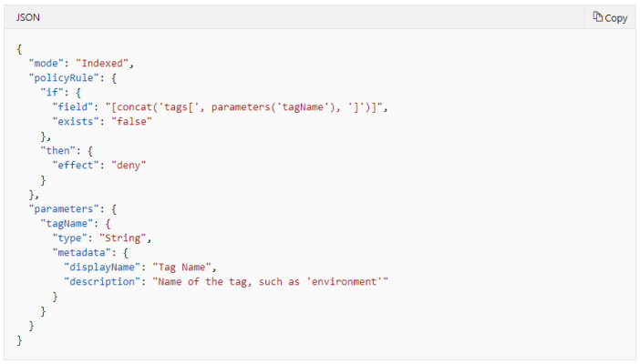 Azure Policies example