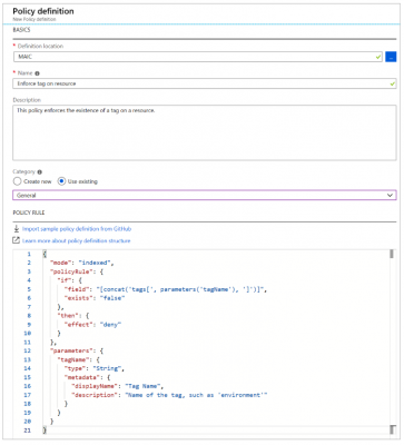 Policies example