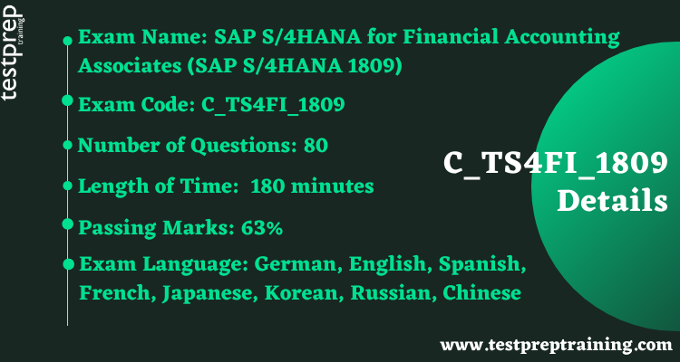 C_TS4FI_1809 - SAP Certified Application Associate (SAP S/4HANA 1809) exam details 