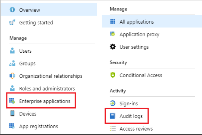 Enterprise Auditing logs