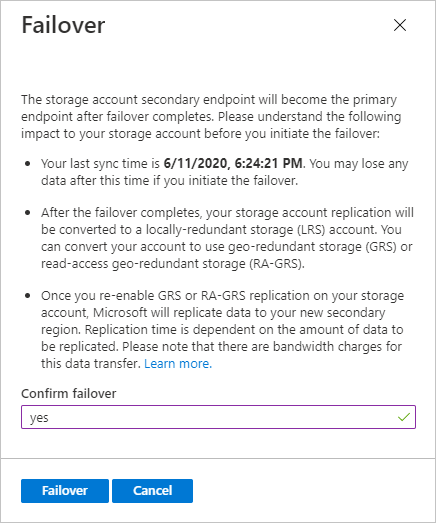 How to Initiate a storage account failover?