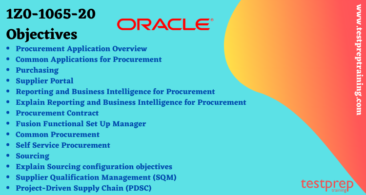  1Z0-1065-20 | Oracle Procurement Cloud 2020 Implementation Essentials course outline 