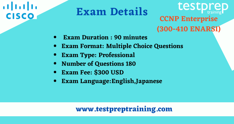 Cisco CCNP Enterprise (300-410 ENARSI) exam details 