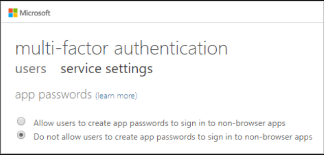 app password authentication method