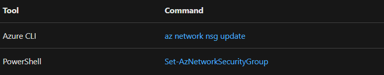 changing  Network Security Groups (NSGs) 