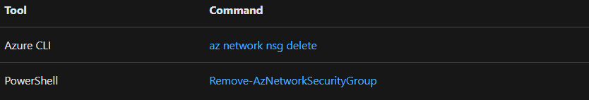 deleting Network Security Groups (NSGs) 