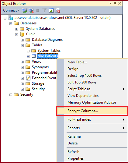 configuring always encrypted