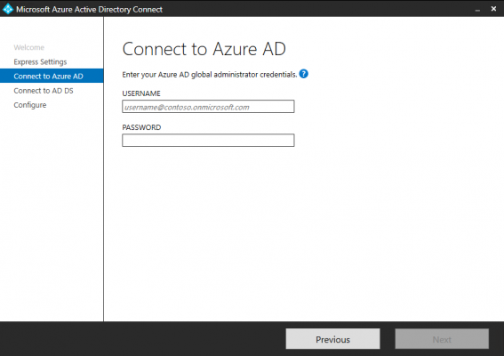 Get started with Azure AD Connect using express settings
