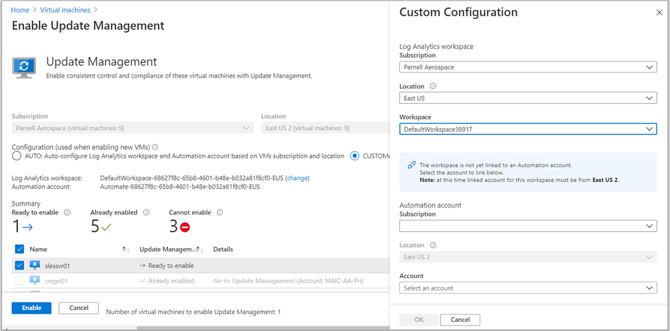 How to Enable Update Management from the Azure portal