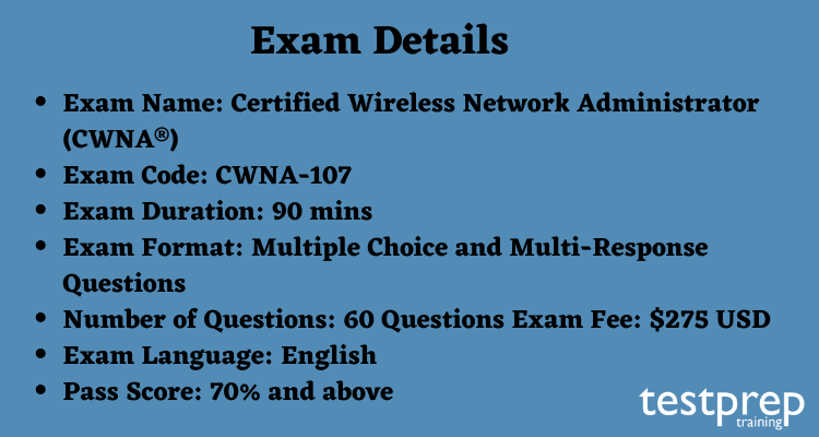 Certified Wireless Network Administrator (CWNA®) exam details