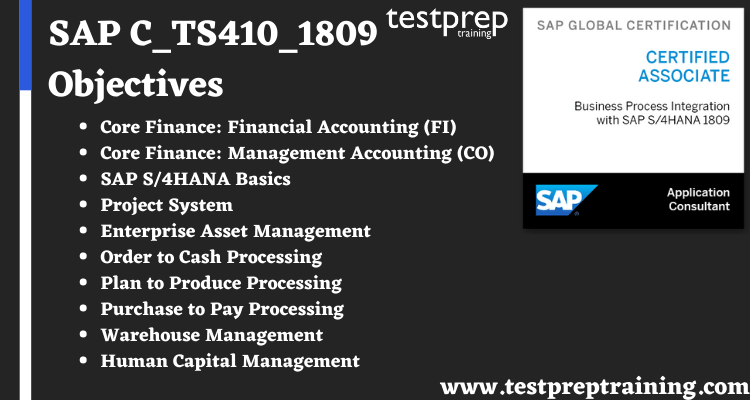 SAP C_TS410_1809 exam objectives