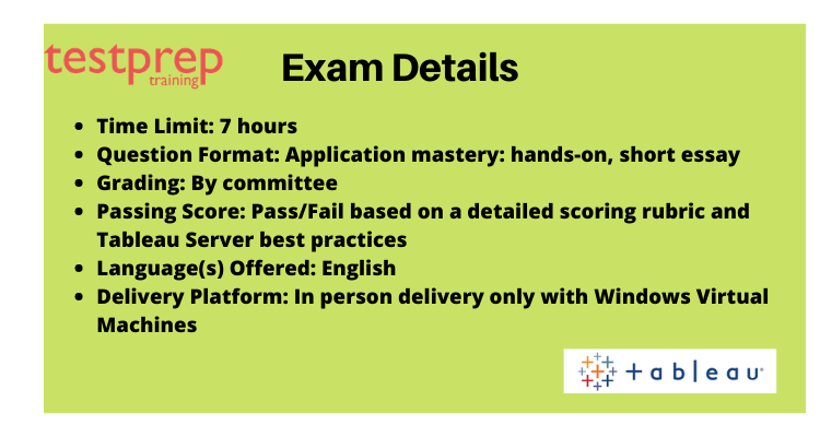 Tableau Server Certified Associate exam details