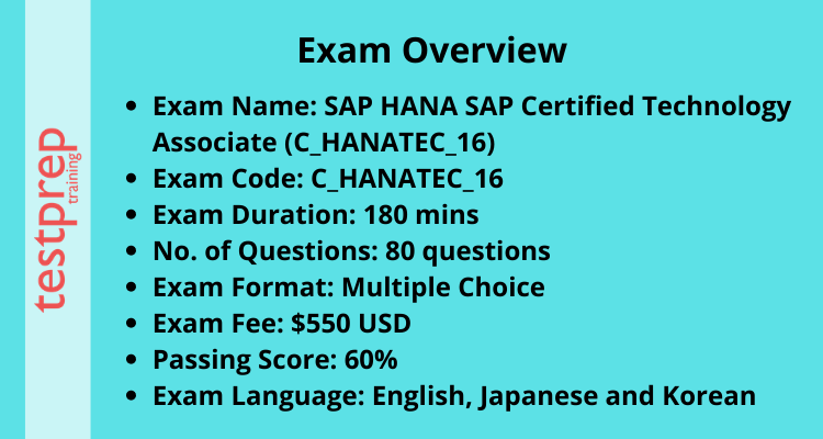 Exam Overview C_HANATEC_16 