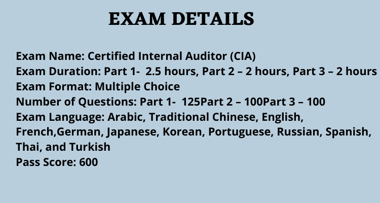 Certified Internal Auditor (CIA) exam overview