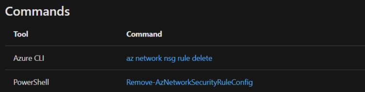 delete security rule