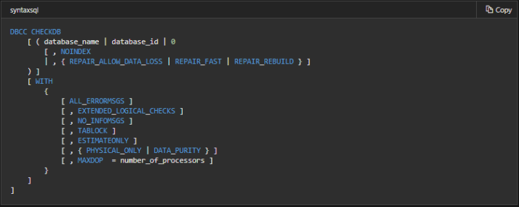 Perform database consistency checks by using DBCC