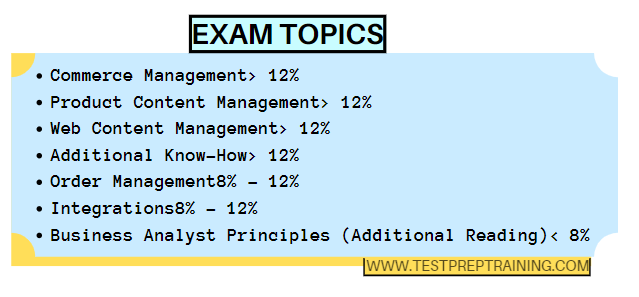 SAP Commerce Cloud Business user  TOPIC AREAS