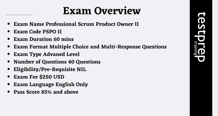 Professional Scrum Product Owner II (PSPO II) exam overview