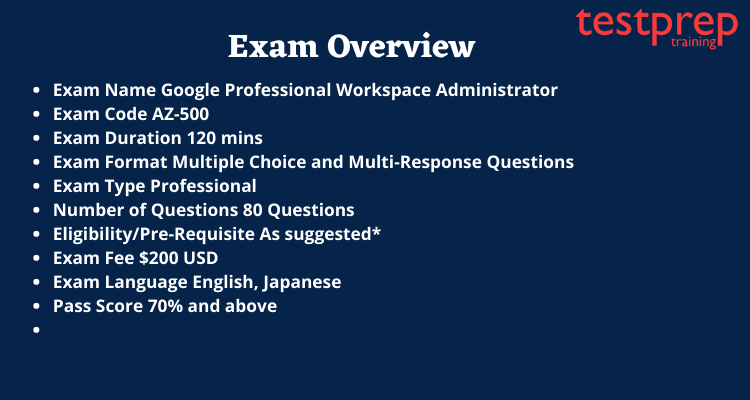 Google Professional Workspace Administrator exam overview