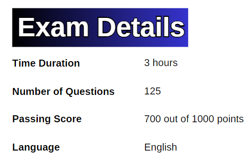 exam details